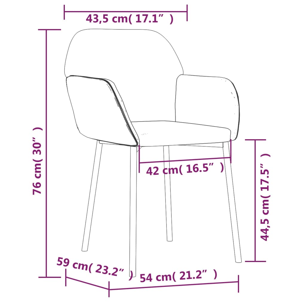 vidaXL Cadeiras de jantar 2 pcs veludo cinzento-claro