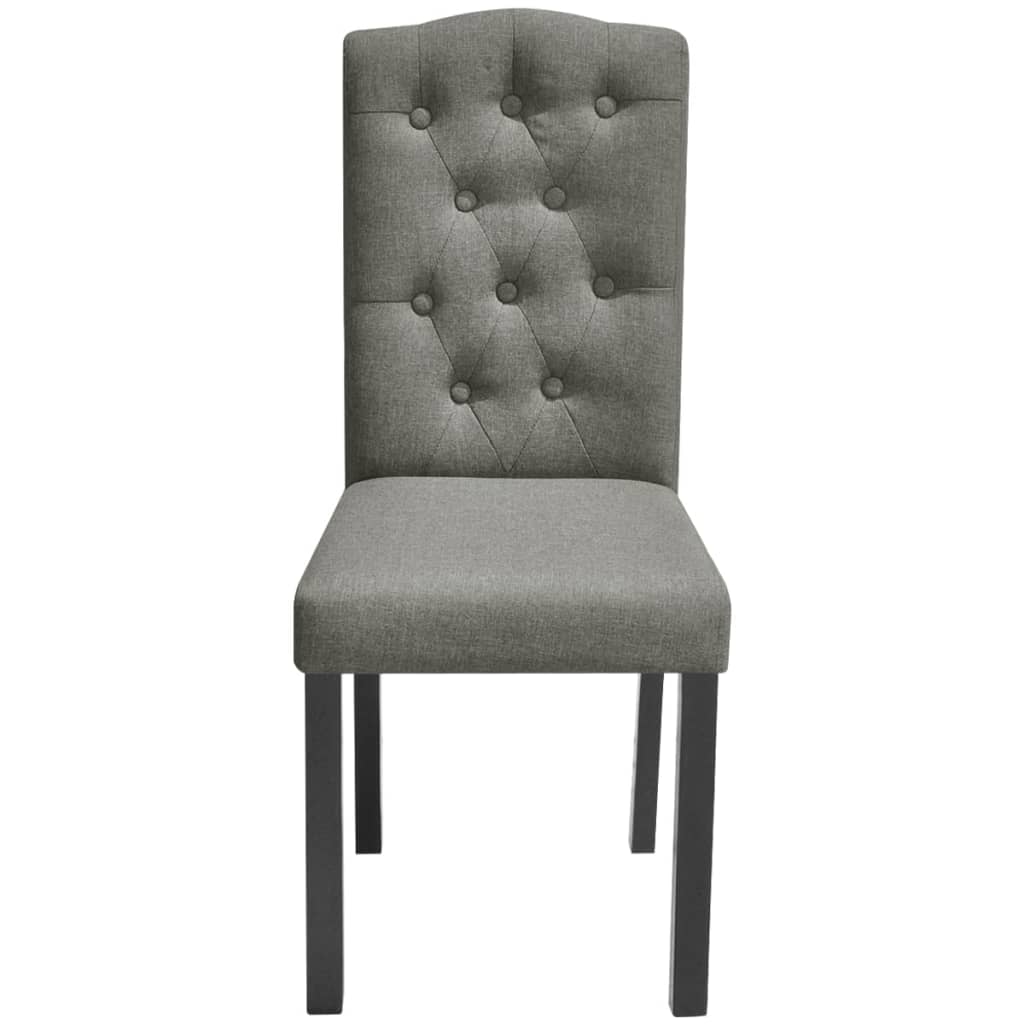 vidaXL Cadeiras de jantar 4 pcs tecido cinzento