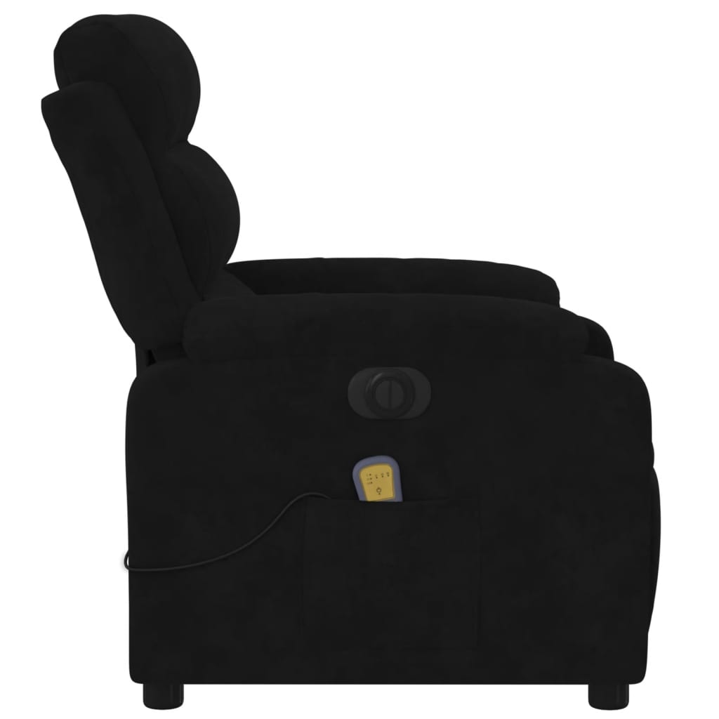 vidaXL Poltrona de massagens reclinável elétrica veludo preto