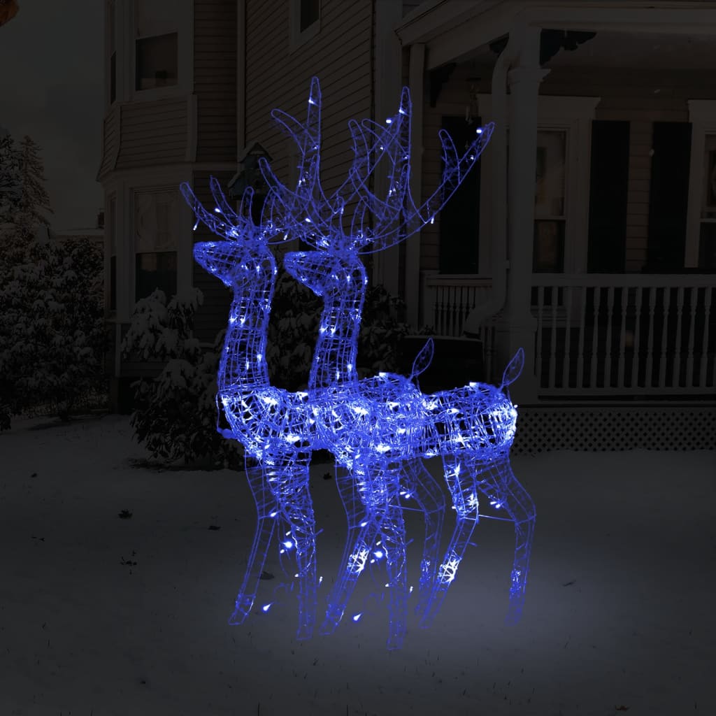 vidaXL Renas decorativas de Natal 2 pcs 120 cm acrílico azul