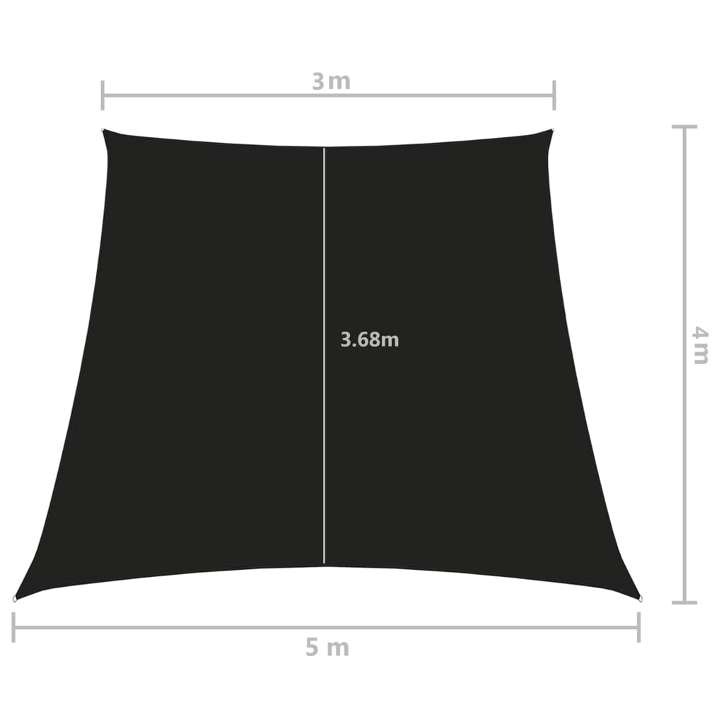 vidaXL Para-sol estilo vela tecido oxford trapézio 3/5x4 m preto