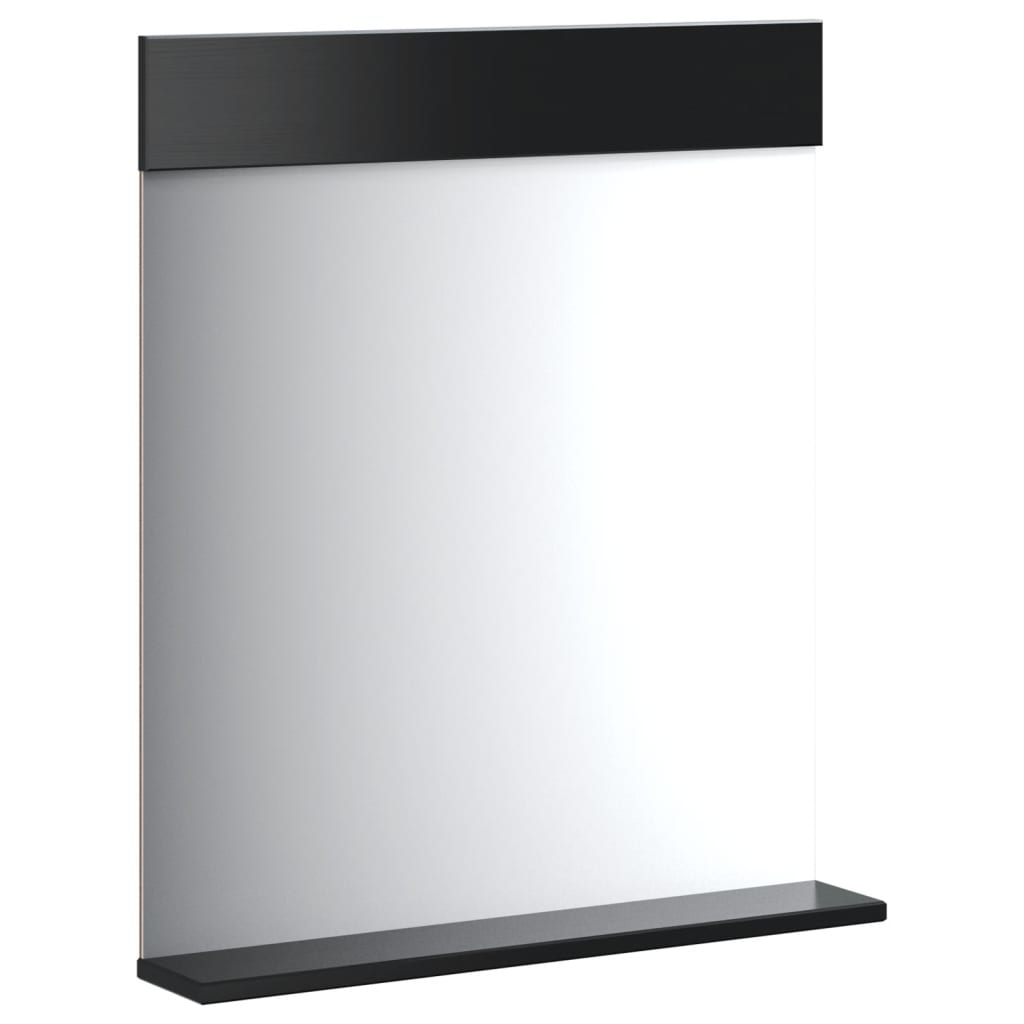 vidaXL Espelho WC c/ prateleira BERG 60x12x70 cm madeira maciça preto