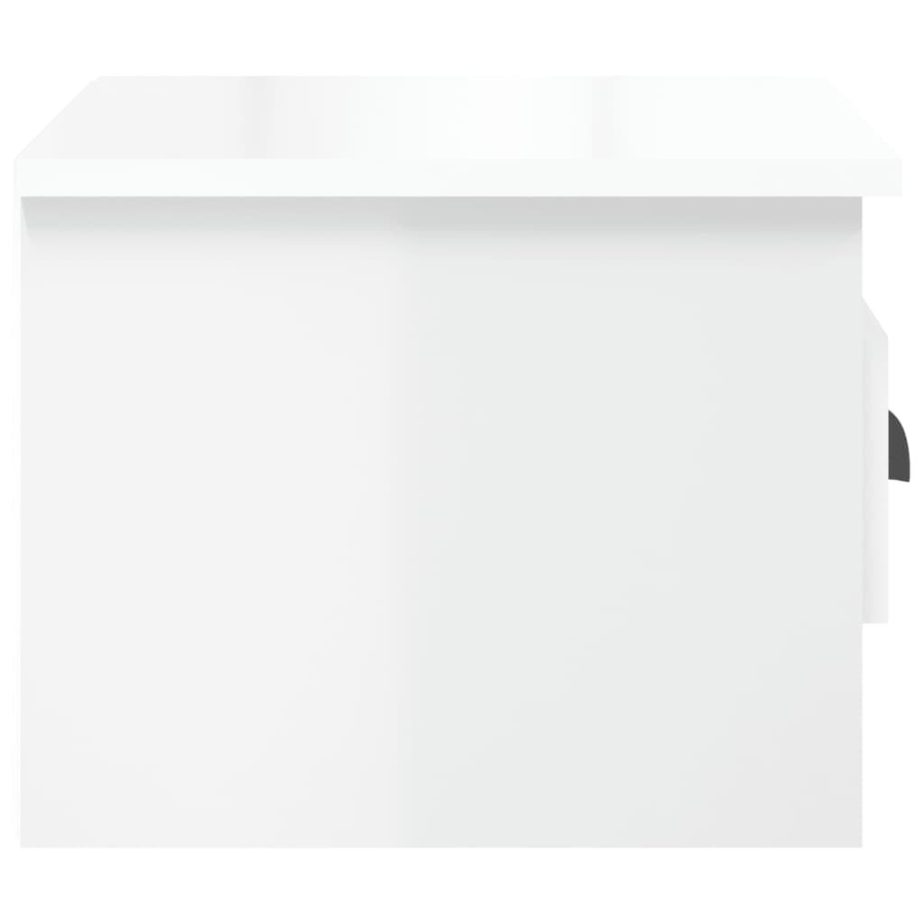 vidaXL Mesa de cabeceira de parede 41,5x36x28 cm branco brilhante