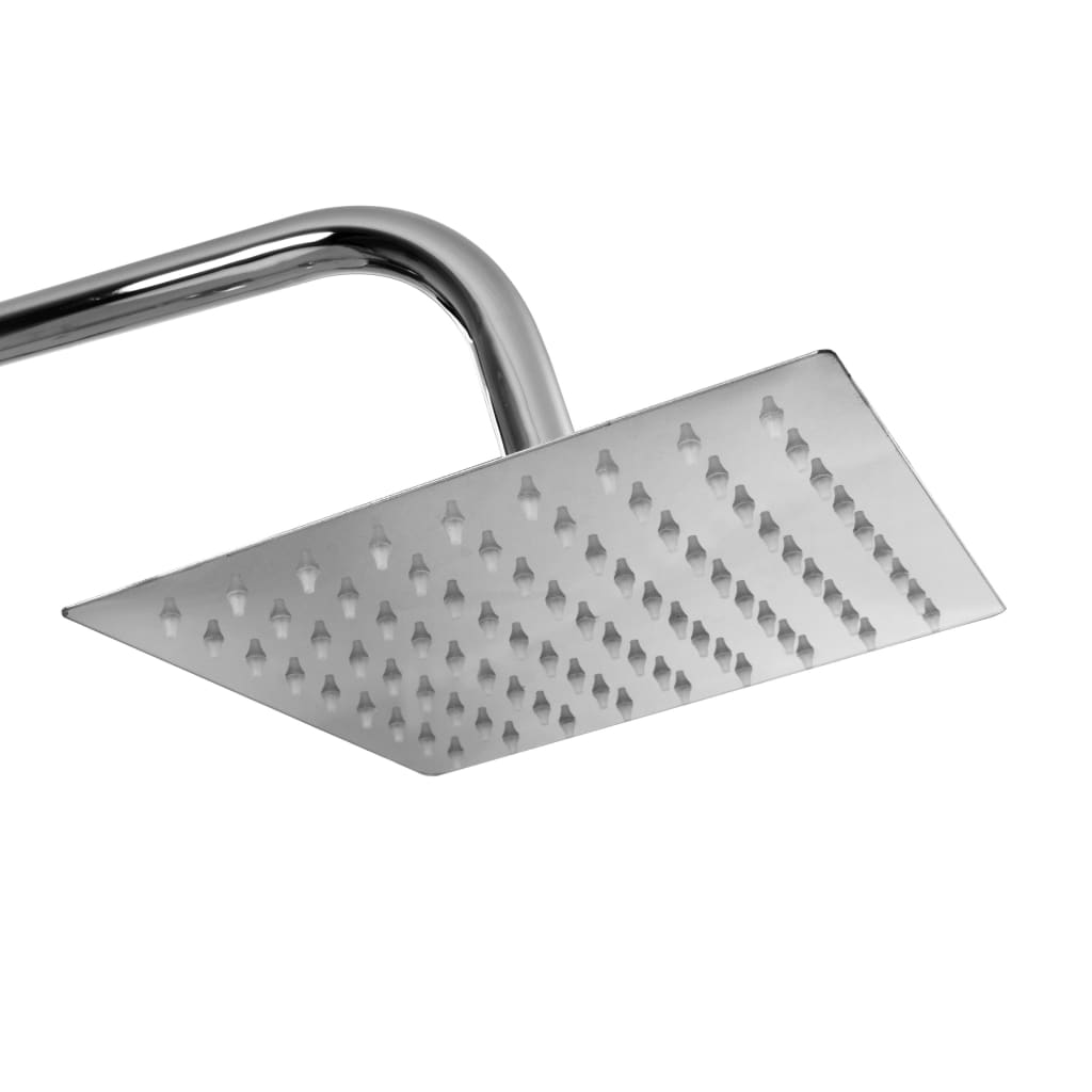 vidaXL Conjunto de duche com chuveiro fixo e de mão aço inoxidável