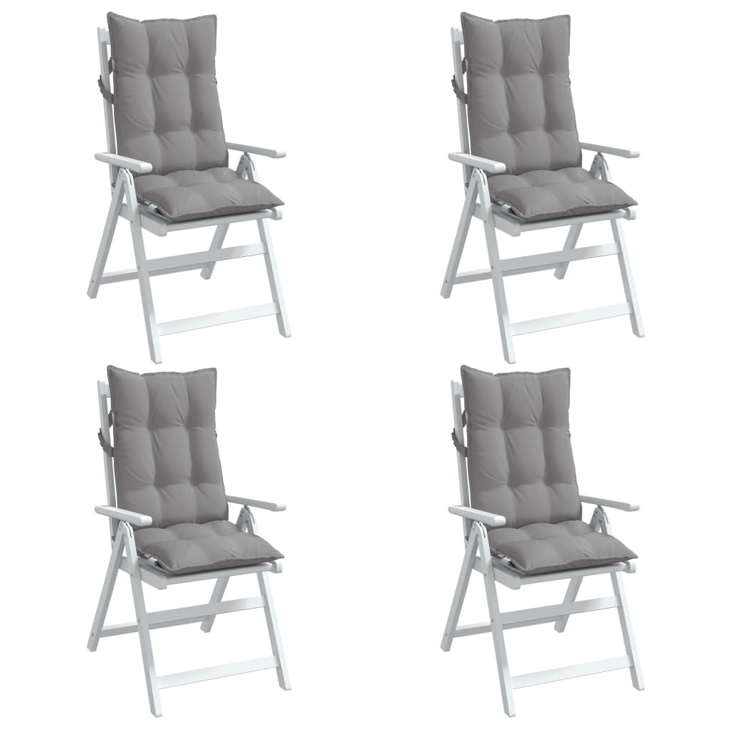vidaXL Almofadões p/ cadeira encosto alto 4 pcs tecido oxford cinzento