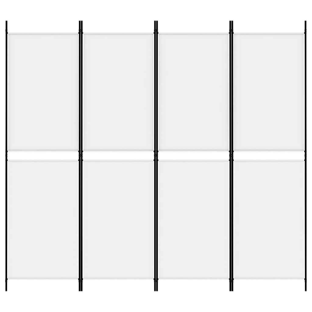 vidaXL Biombo/divisória com 4 painéis 200x180 cm tecido branco