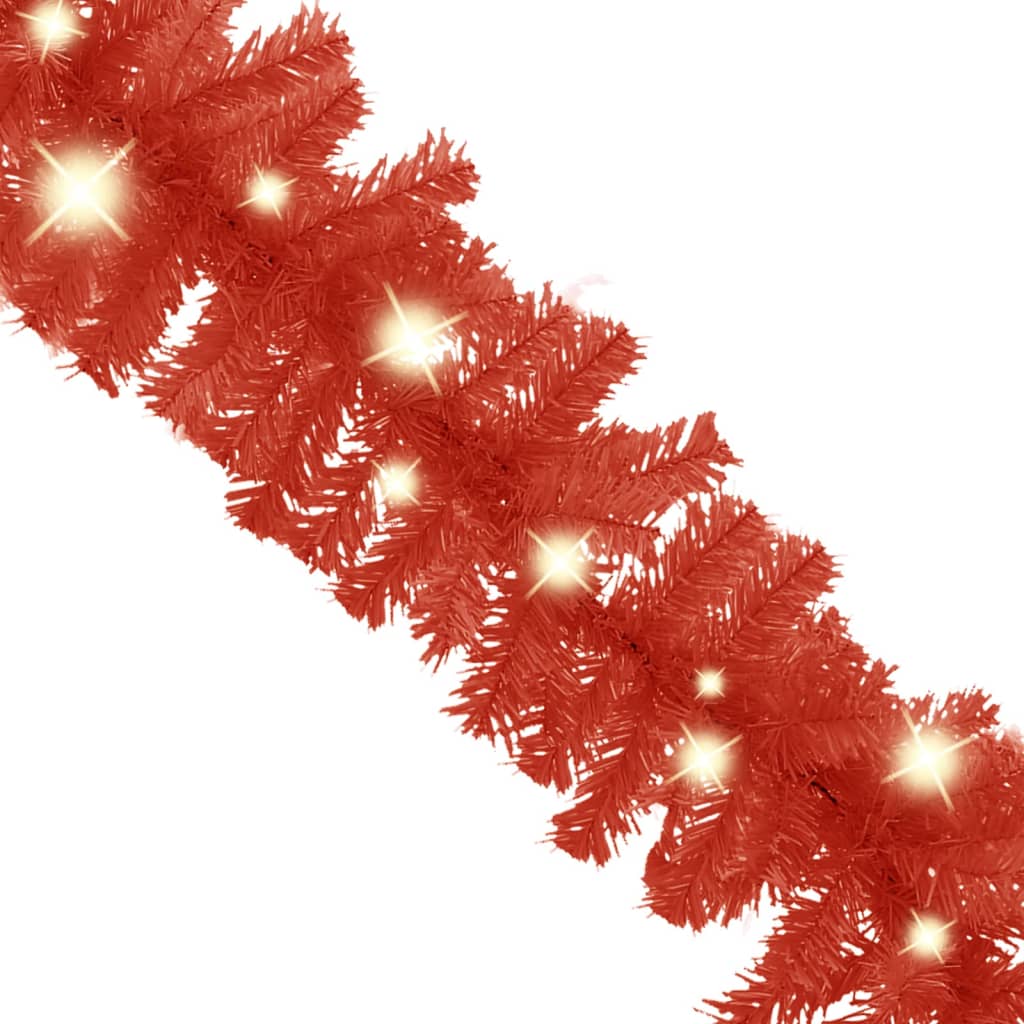 vidaXL Grinalda de Natal com luzes LED 20 m vermelho