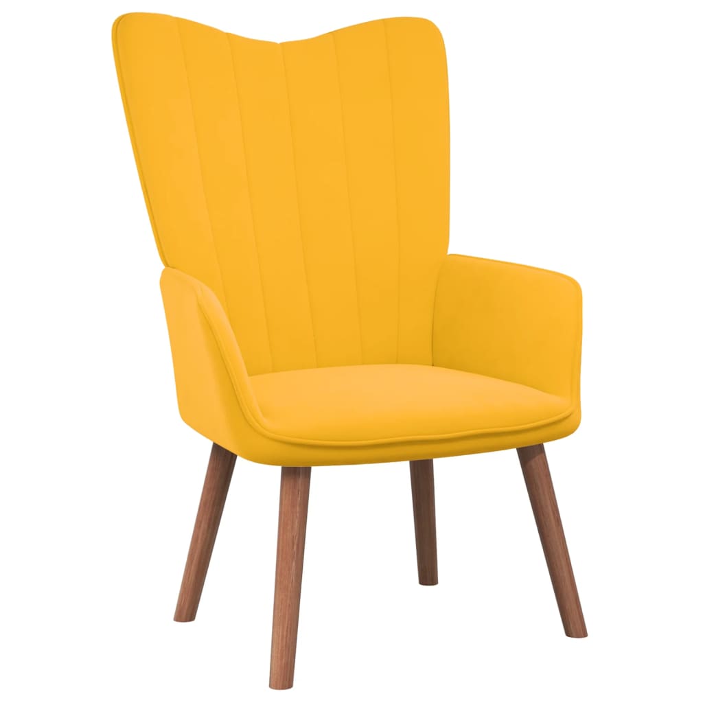 vidaXL Cadeira de descanso com banco veludo amarelo mostarda