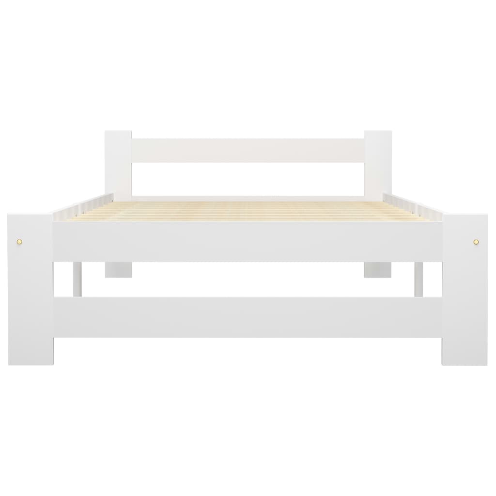 vidaXL Estrutura de cama 90x200 cm madeira pinho maciço branco