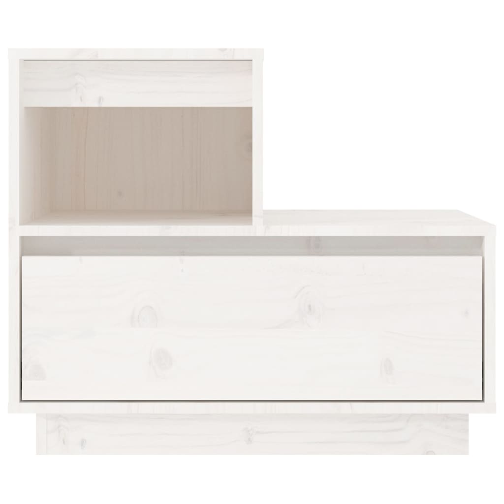vidaXL Mesa de cabeceira 60x34x51 cm madeira de pinho maciça branco