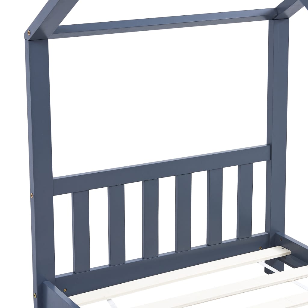 vidaXL Estrutura de cama para crianças 70x140 cm pinho maciço cinzento