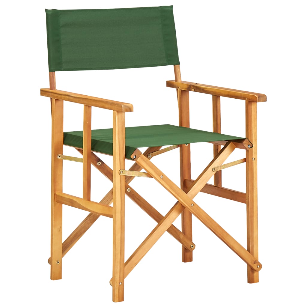 vidaXL Cadeira de realizador em madeira de acácia maciça verde