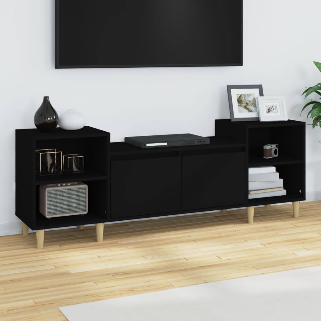 vidaXL Móvel de TV 160x35x55 cm derivados de madeira preto