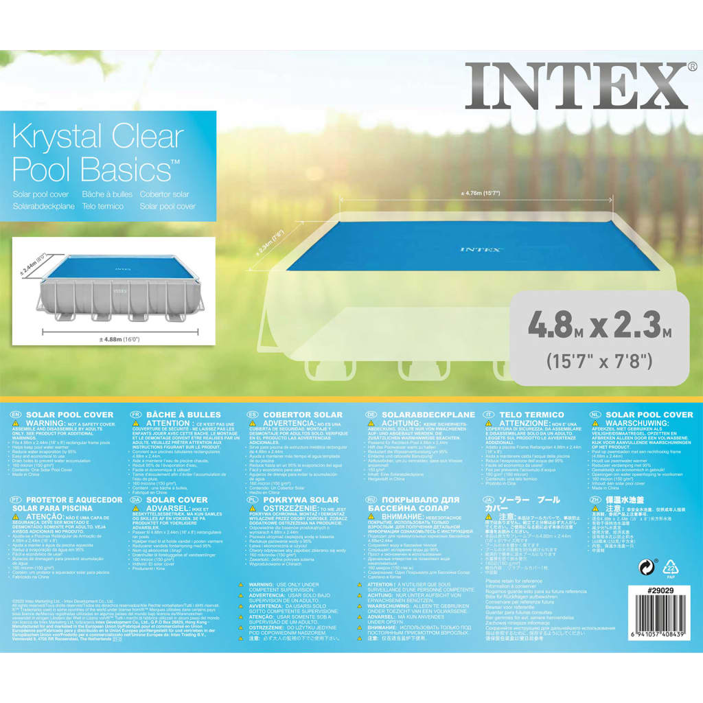 Intex Cobertura solar para piscina retangular 488x244 cm