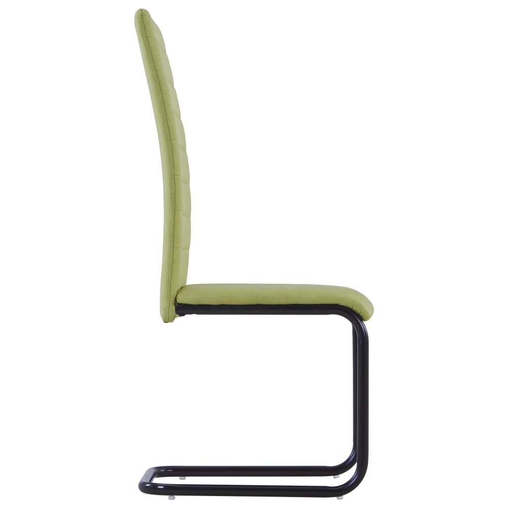 vidaXL Cadeiras de jantar cantilever 2 pcs tecido verde