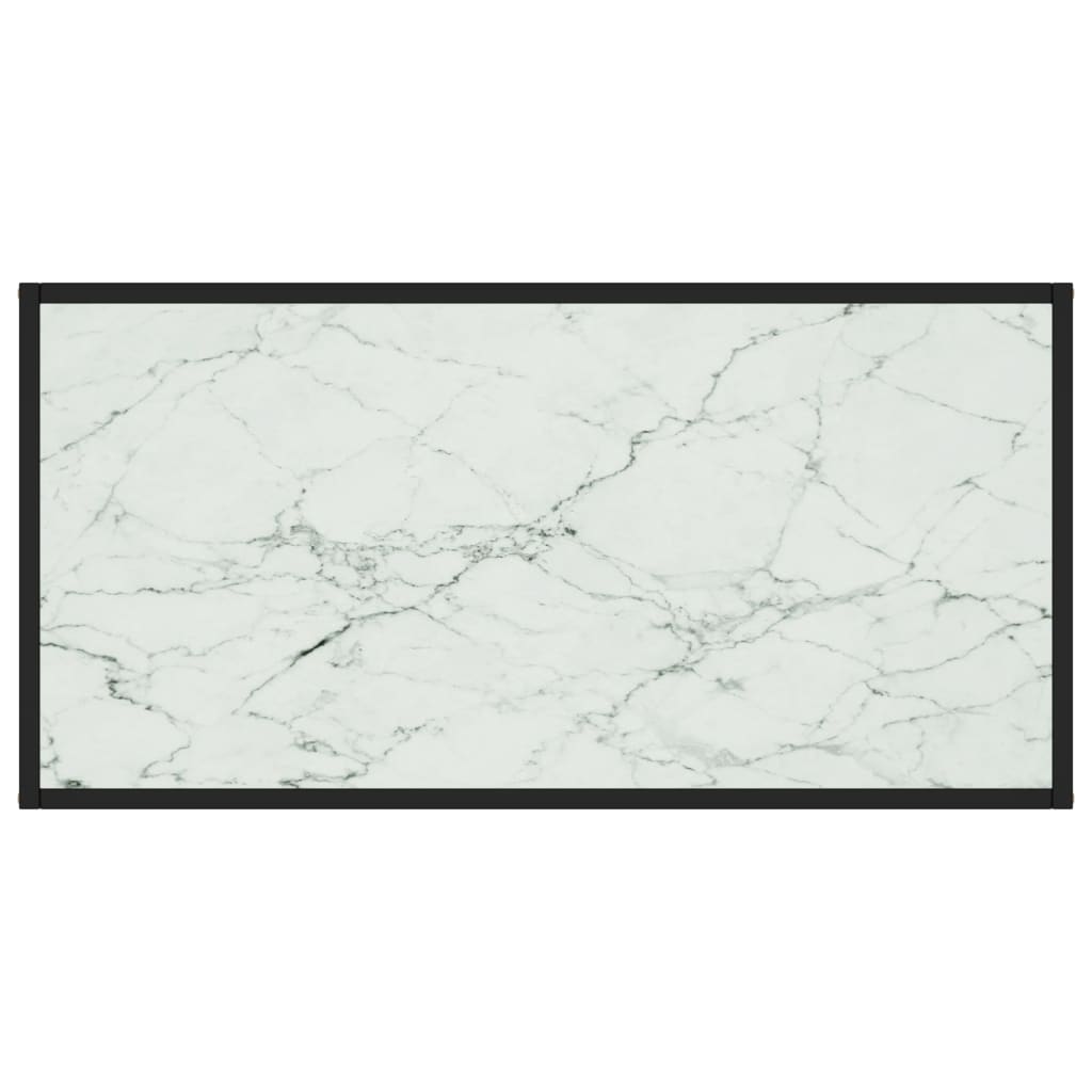 vidaXL Mesa de centro 100x50x35 cm vidro mármore branco