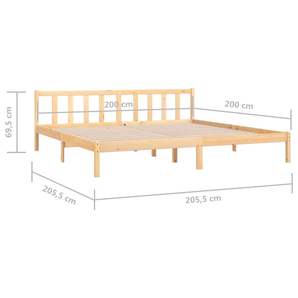 vidaXL Estrutura de cama 200x200 cm pinho maciço