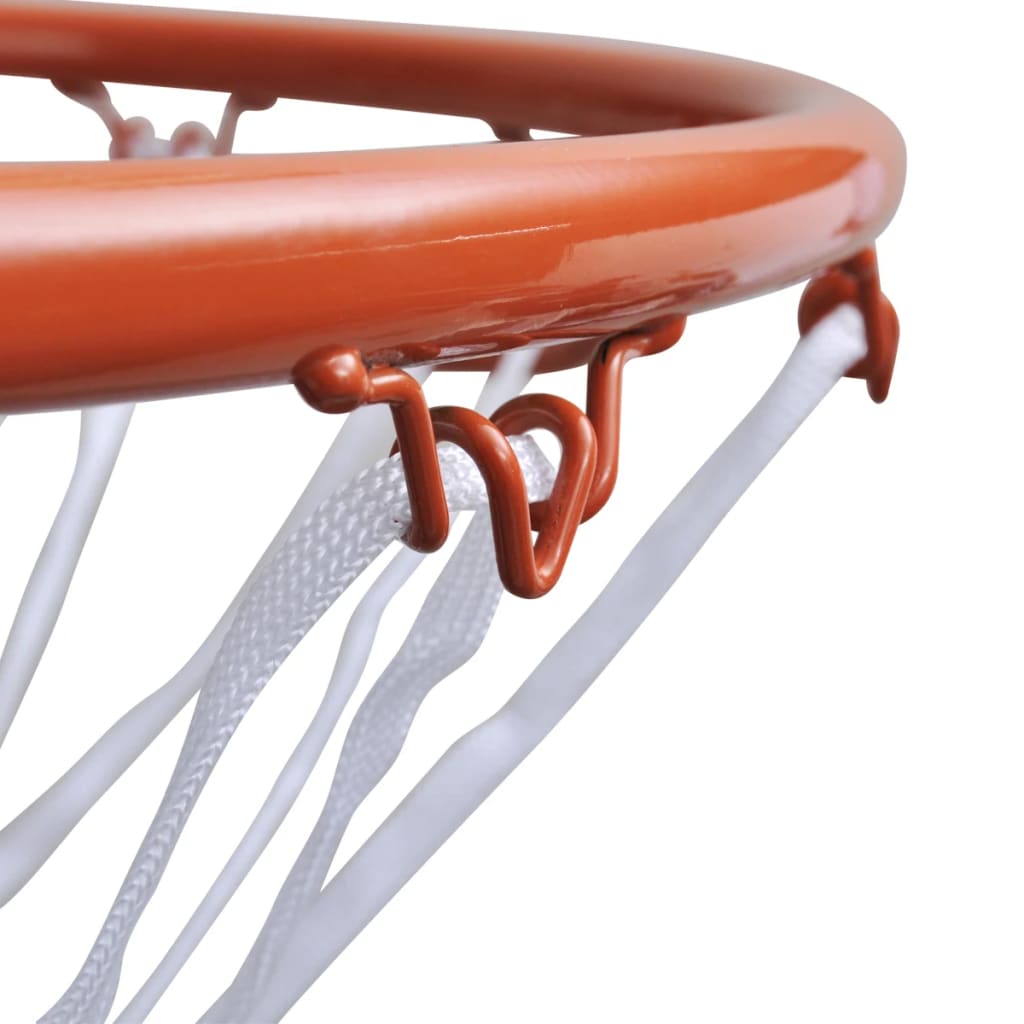vidaXL Cesto basquetebol com aro e rede 45 cm laranja