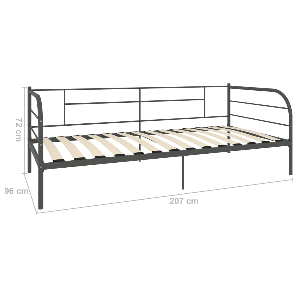 vidaXL Estrutura sofá-cama 90x200 cm metal cinzento