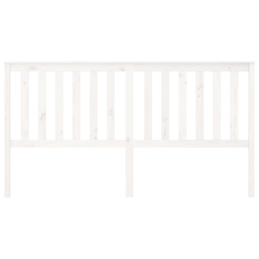 vidaXL Cabeceira de cama 186x6x101 cm pinho maciço branco