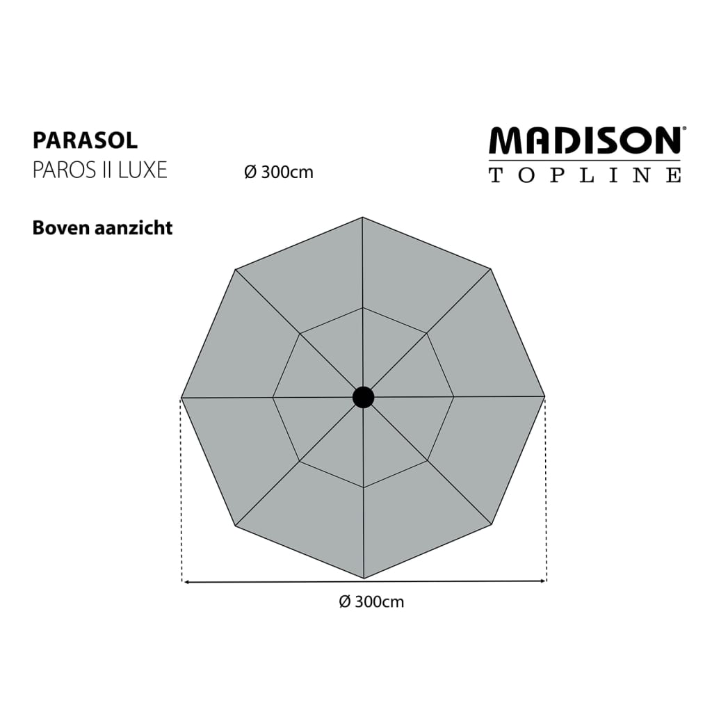 Madison Guarda-sol Paros II Luxe 300 cm vermelho tijolo