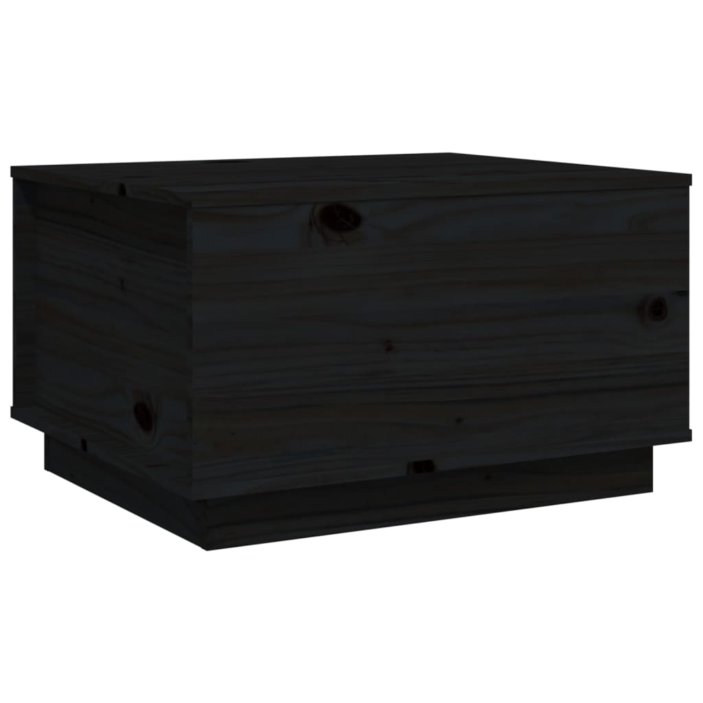 vidaXL Mesa de centro 60x50x35 cm madeira de pinho maciça preto