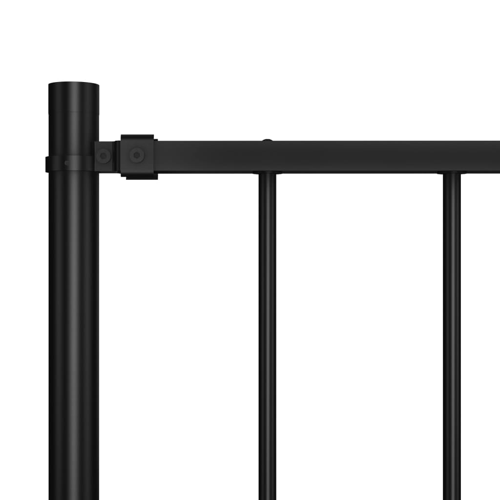 vidaXL Painel de vedação c/ postes aço revestido a pó 1,7x1 m preto