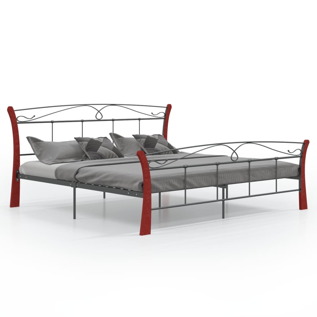 vidaXL Estrutura de cama metal 200x200 cm preto