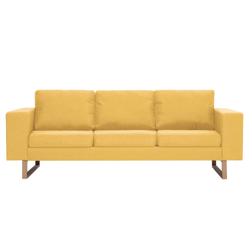 vidaXL 2 pcs conjunto de sofás tecido amarelo