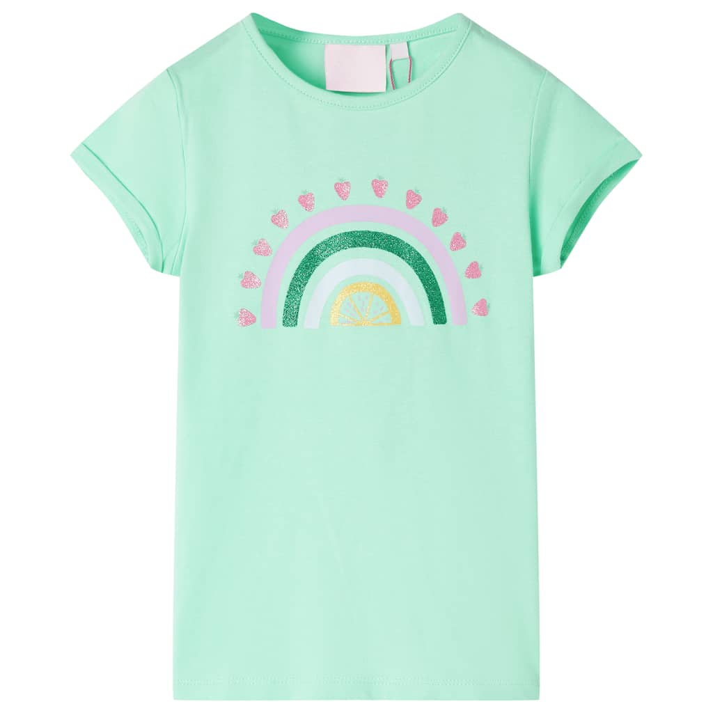T-shirt infantil verde brilhante 92