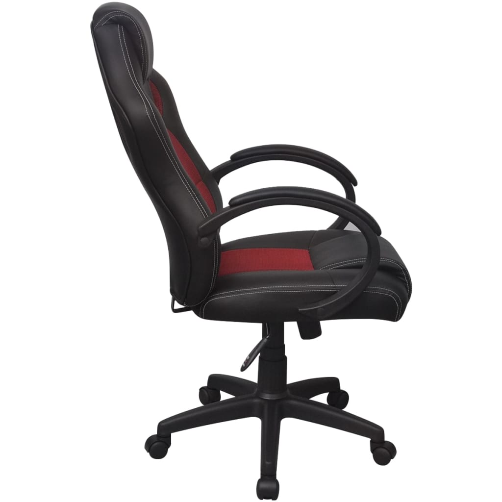 vidaXL Cadeira escritório corrida executiva couro artificial vermelho