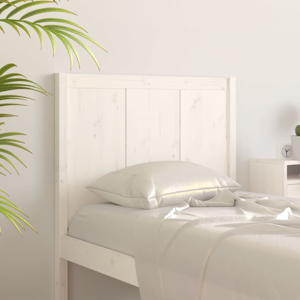 vidaXL Cabeceira de cama 80,5x4x100 cm madeira de pinho maciça branco