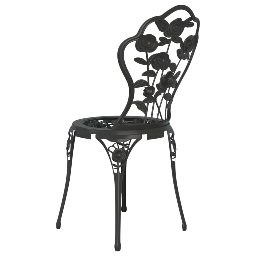 vidaXL Cadeiras de bistrô 2 pcs alumínio fundido preto