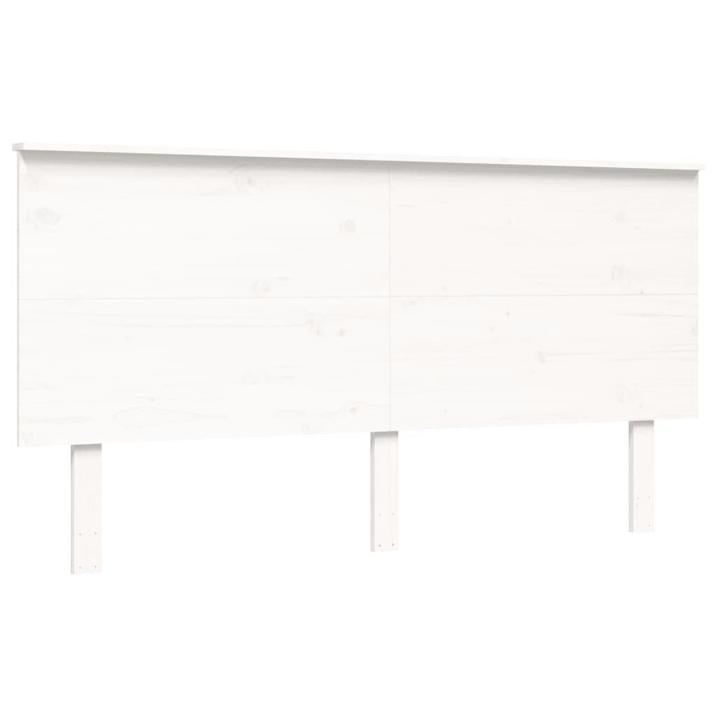 vidaXL Cama para idosos com cabeceira 160x200 cm madeira maciça branco