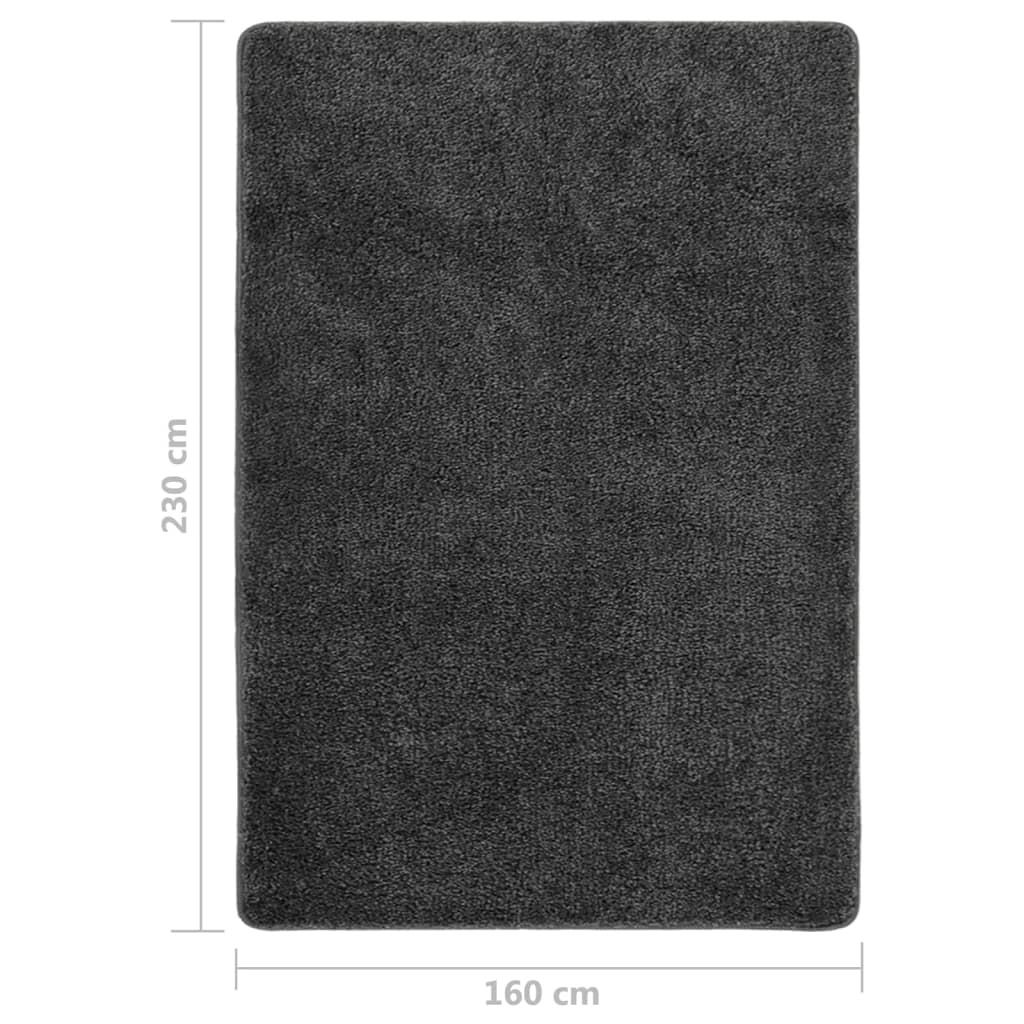 vidaXL Tapete shaggy 160x230 cm antiderrapante cinzento-escuro