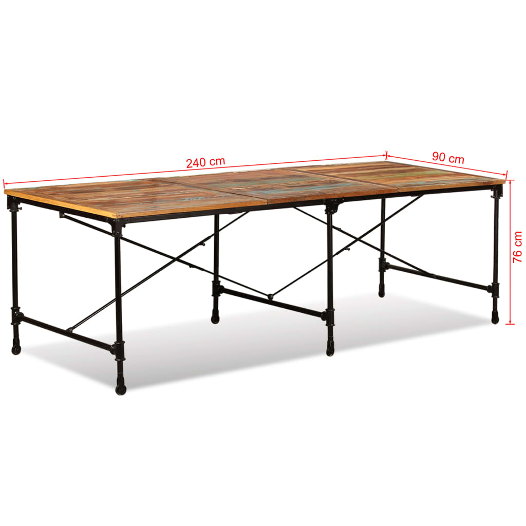 vidaXL Mesa de jantar madeira reciclada maciça 240 cm