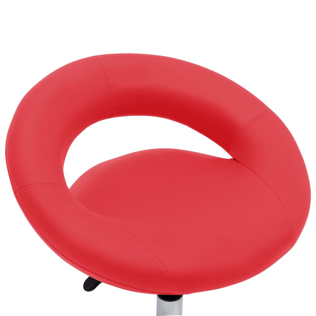 vidaXL Cadeira de trabalho com rodas couro artificial vermelho