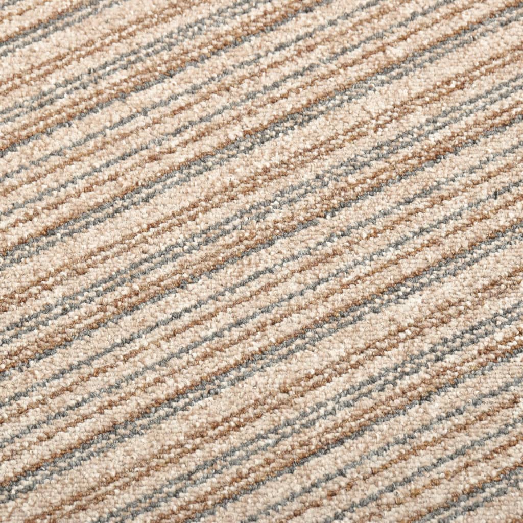 vidaXL Ladrilhos carpete p/ pisos 20 pcs 5 m² 50x50 cm riscas bege