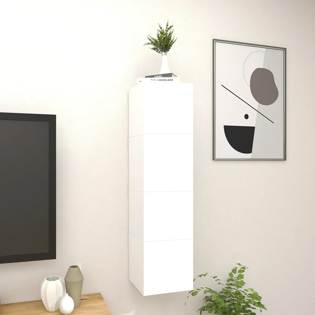 vidaXL Móvel de TV de parede 4 pcs 30,5x30x30 cm branco