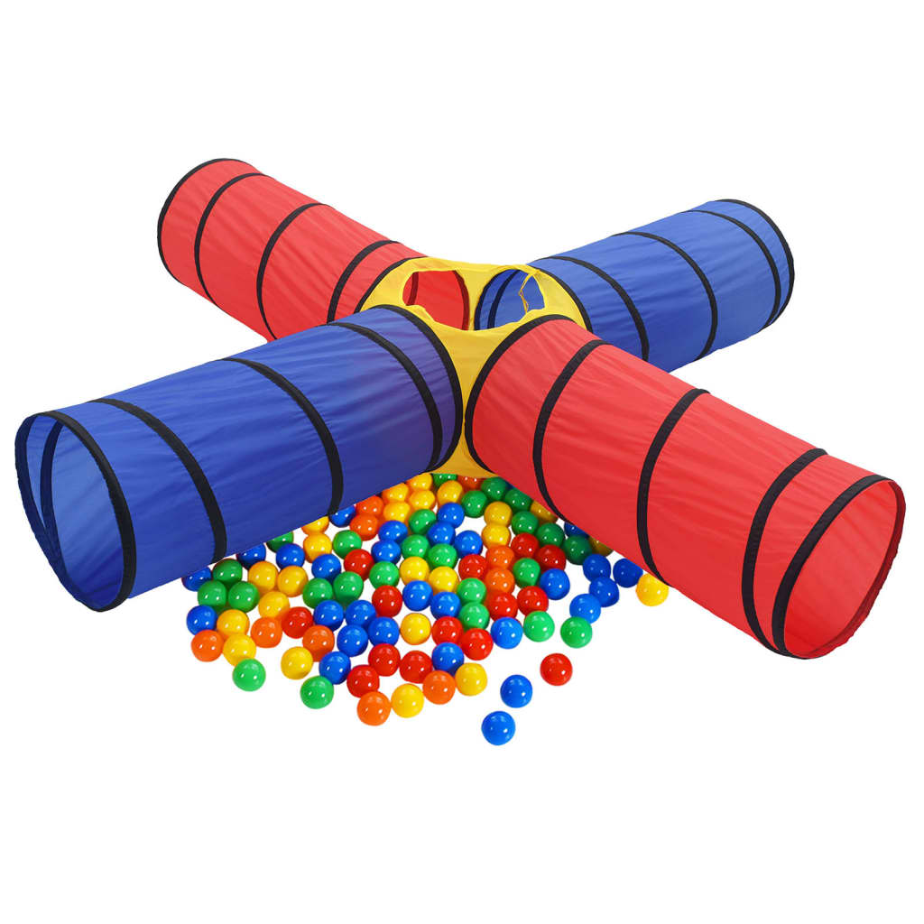 vidaXL Túnel de brincar infantil c/ 250 bolas multicor
