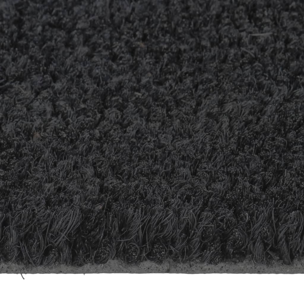 vidaXL Tapete de porta 50x80 cm fibra de coco tufada preto
