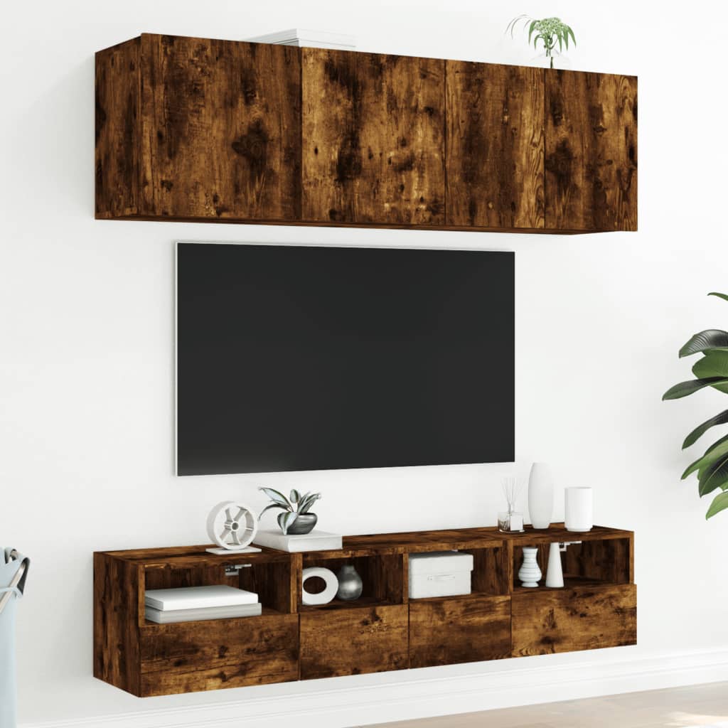 vidaXL Móvel parede TV 40x30x30 cm derivados madeira carvalho fumado
