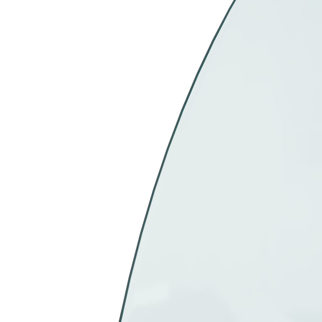 vidaXL Placa de vidro semicircular para lareira 800x600 mm