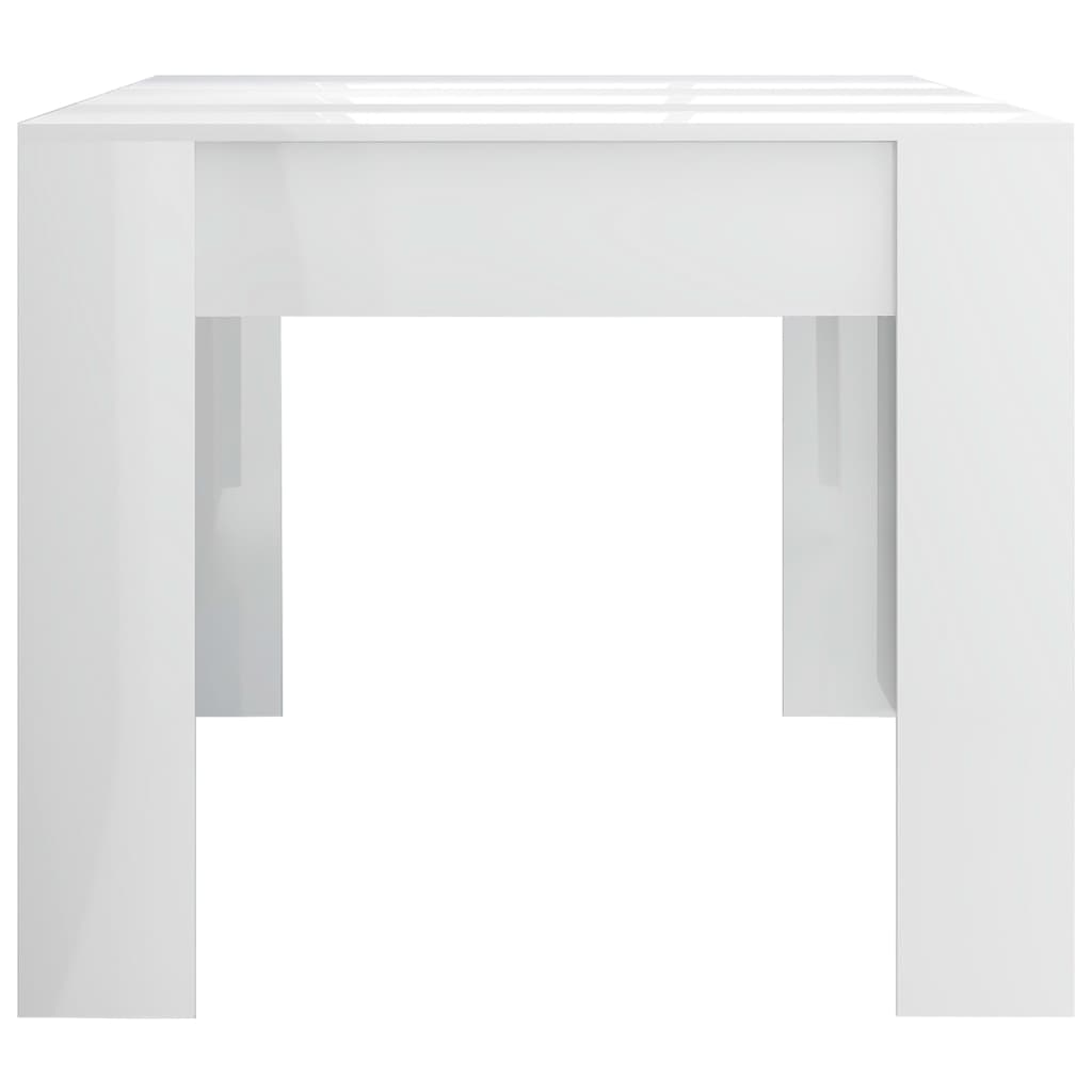 vidaXL Mesa de jantar 180x90x76 cm contraplacado branco brilhante