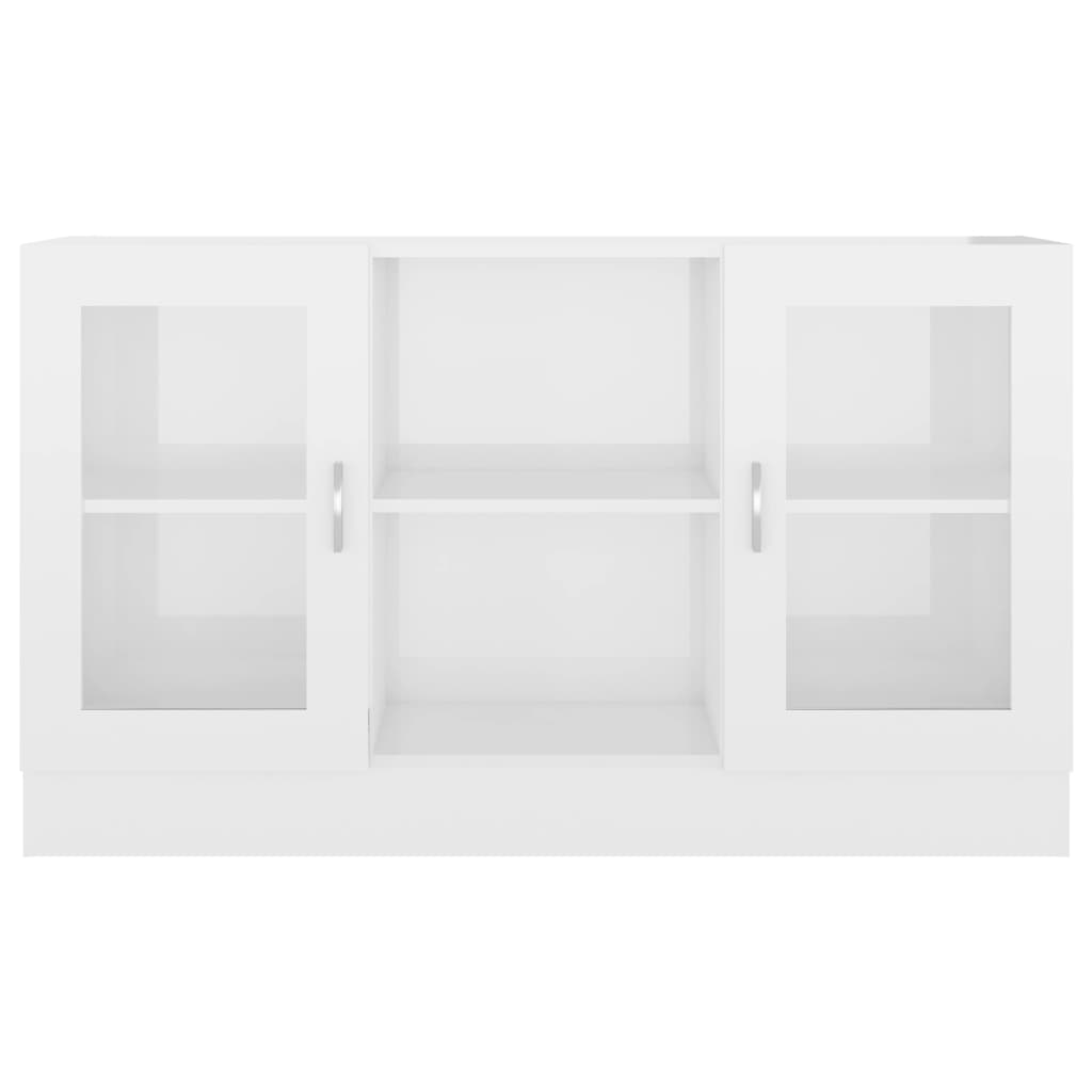 vidaXL Armário vitrine 120x30,5x70 cm contraplacado branco brilhante