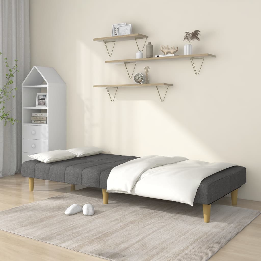 vidaXL Sofá-cama de 2 lugares tecido cinzento-claro