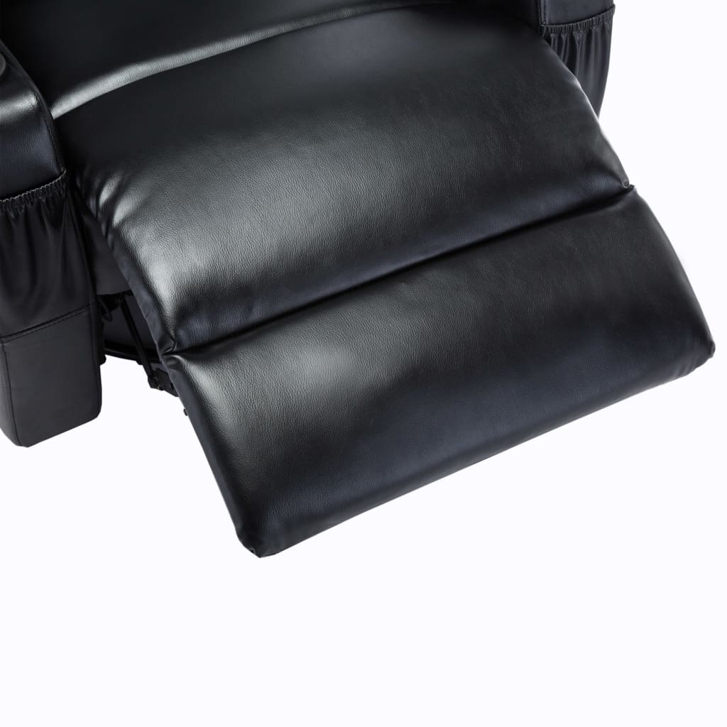 vidaXL Cadeira de massagem reclinável couro artificial preto