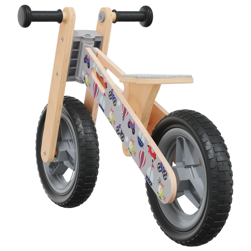 vidaXL Bicicleta de equilíbrio para crianças com estampa cinzento