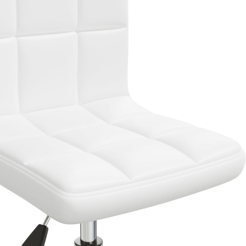 vidaXL Cadeira de jantar giratória couro artificial branco