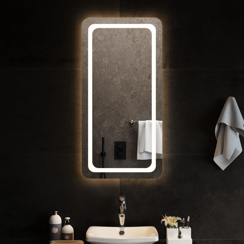 vidaXL Espelho de casa de banho com luzes LED 50x100 cm
